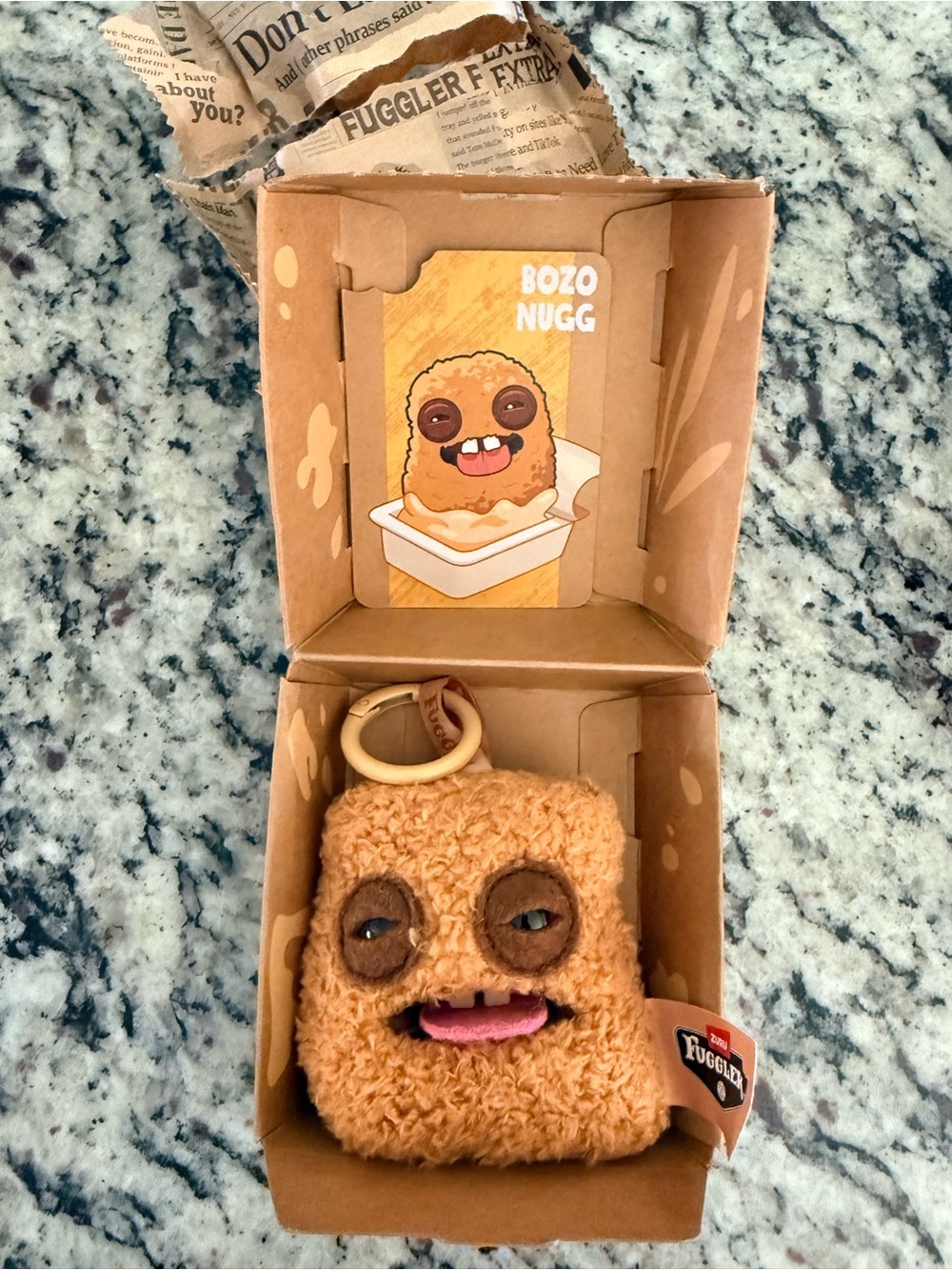 New Fuggler Fugg Nuggets BOZO NUGG Plush Keychain W/ Box Character Card & Bag